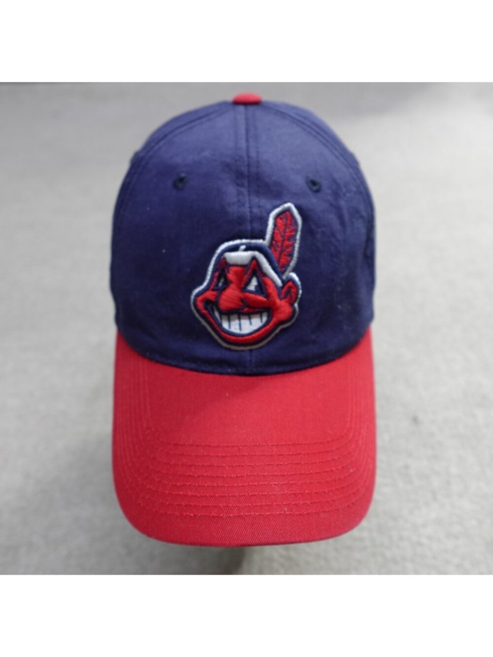 Vintage Cleveland Indians Hat Blue Snapback Wahoo 90s Outdoor Cap